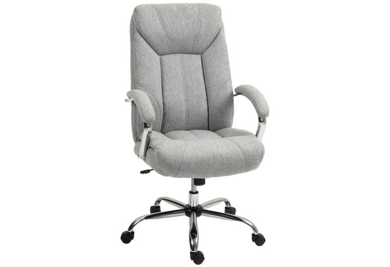 MC Star Bürostuhl mit Wippfunktion ergonomischer Stuhl mit gepolsterte Armlehne (höhenverstellbarer Schreibtischstuhl Drehstuhl mit Rückenlehne Nylon Hellgrau 65 x 78 x 110-118 cm) von MC Star