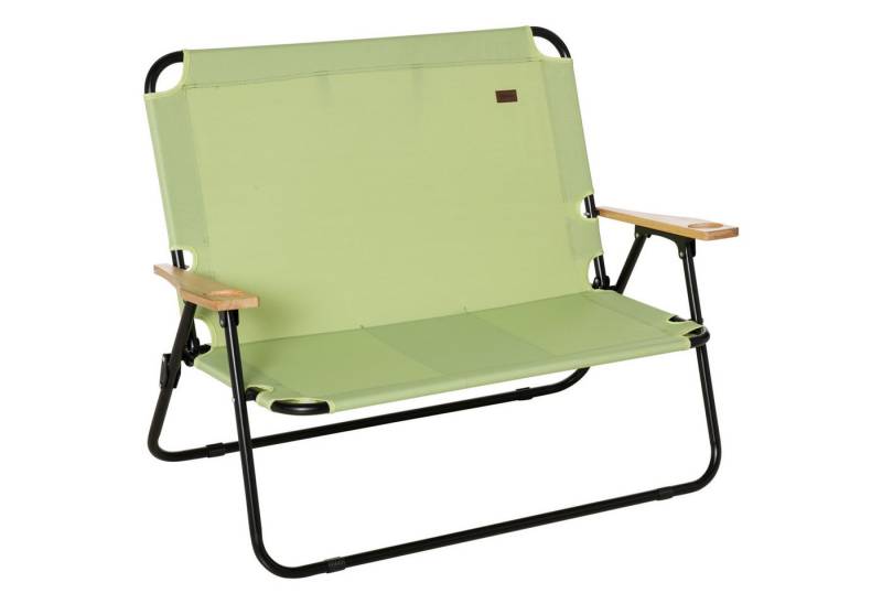 MC Star Campingstuhl 2-Sitzer klappbar tragbar Gartenstuhl Regiestuhl Klappstuhl (mit Getränkehalter für Outdoor Picknick Wandern max. Belastung 160 kg Hellgrün 114 x 67 x 80 cm) von MC Star