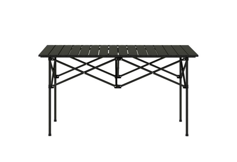 MC Star Campingtisch Klapptisch mit Aufrollbare Tischplatte X-Rahmen Gartentisch (aus Aluminium leicht 2 Personen Beistelltisch Falttisch für Garten Balkon Camping 95 x 55cm Schwarz) von MC Star