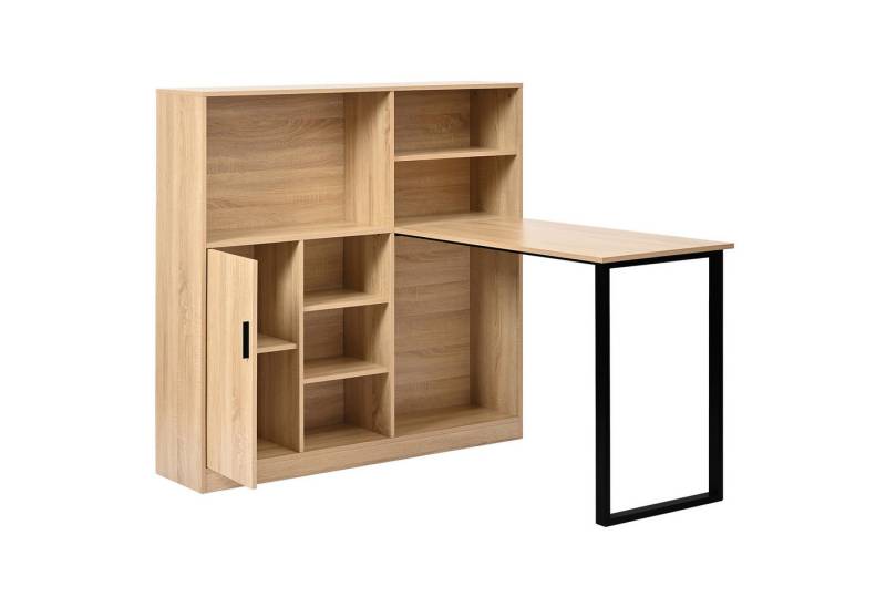 MC Star Computertisch Regal-Schreibtisch,Schrankschreibtisch Arbeitstisch (Schrankschreibtisch, Natur 120cm) von MC Star
