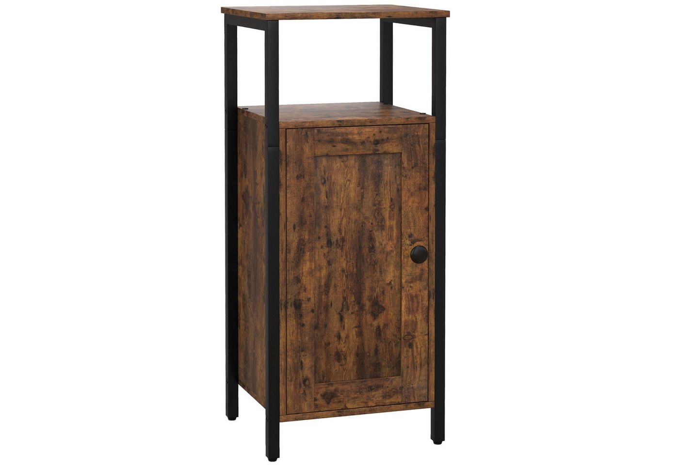 MC Star Couchtisch Beistelltisch, im industriell Design, Kaffeetisch (mit verstellbar Regal, für Wohnzimmer, Schlafzimmer, 34 x 30 x 80 cm, Rustikales Braun) von MC Star