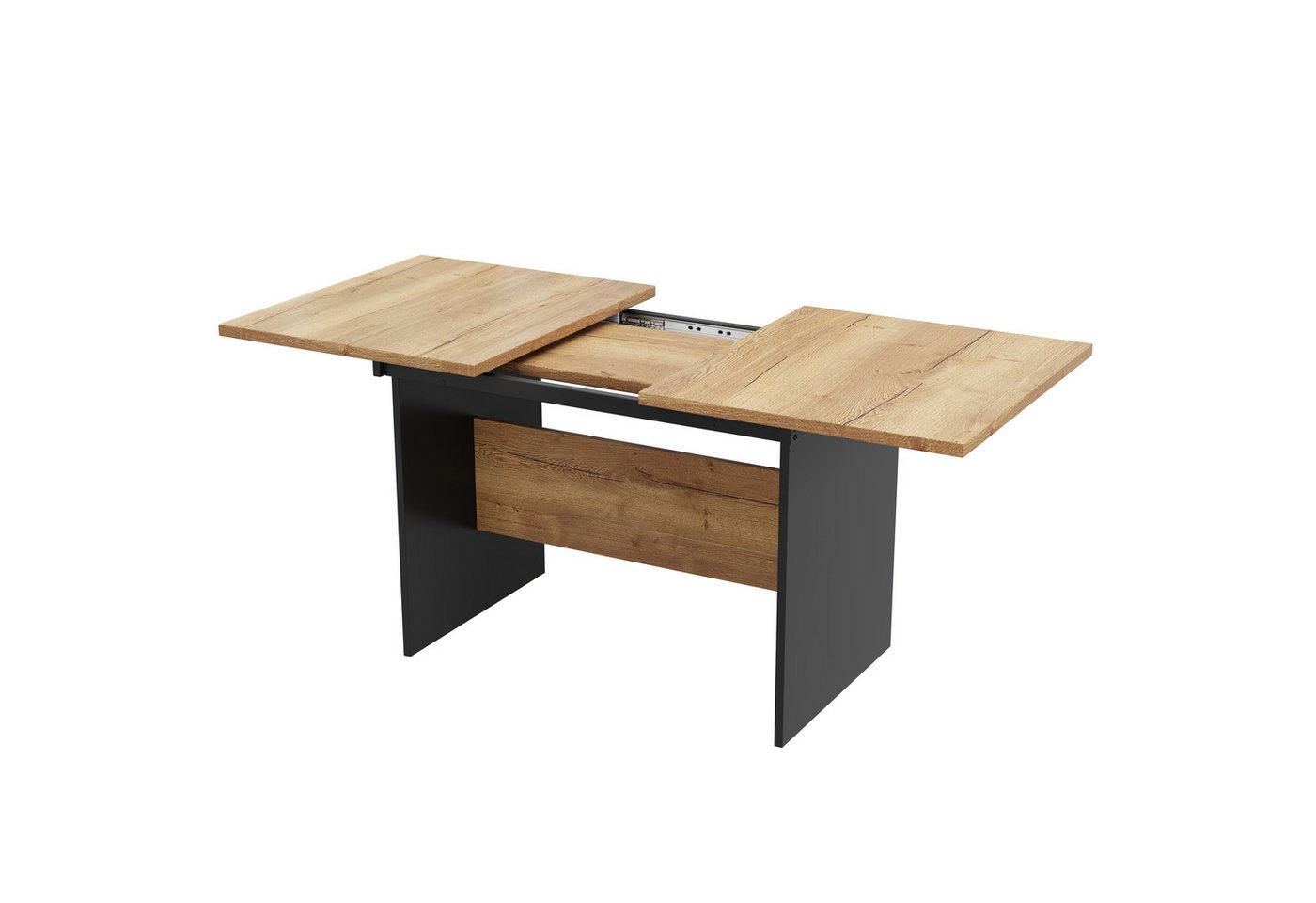 MC Star Esstisch Erweiterbarer Esstisch 140/180*80cm, geeignet für 4-6 Personen (Holzmaserung Rechteckiger Esstisch, Natürlicher, erweiterbarer Esstisch im minimalistischen Stil) von MC Star