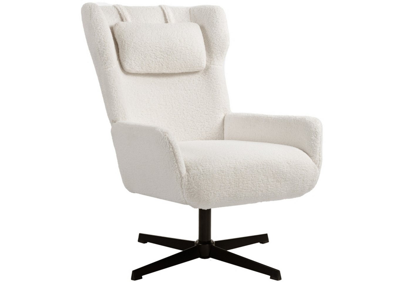 MC Star Esszimmerstuhl Akzentstuhl, Polstersessel mit Fleece-Bezug, Drehfuß (Metallrahmen, Cremeweiß) von MC Star