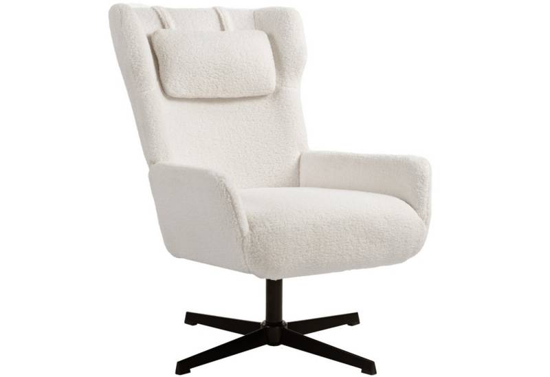 MC Star Esszimmerstuhl Akzentstuhl, Polstersessel mit Fleece-Bezug, Drehfuß (Metallrahmen, Cremeweiß) von MC Star