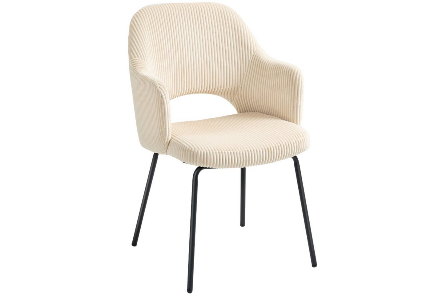 MC Star Esszimmerstuhl Cordbezug, Schalenform, Metallbeine, Fußpolster, Beige MC Star Esszimmerstuhl Cordbezug, Schalenform, Metallbeine, Fußpolster, Beige von MC Star