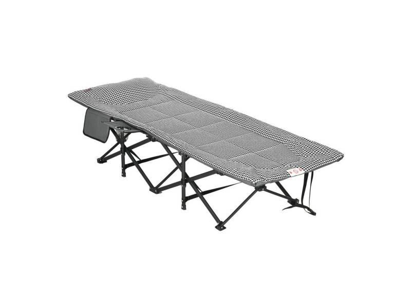 MC Star Feldbett Campingbett mit Tasche & Becherhalter bis 120kg, schwarz (schwarz 68x186x48cm, ideal für Camping & Outdoor) von MC Star