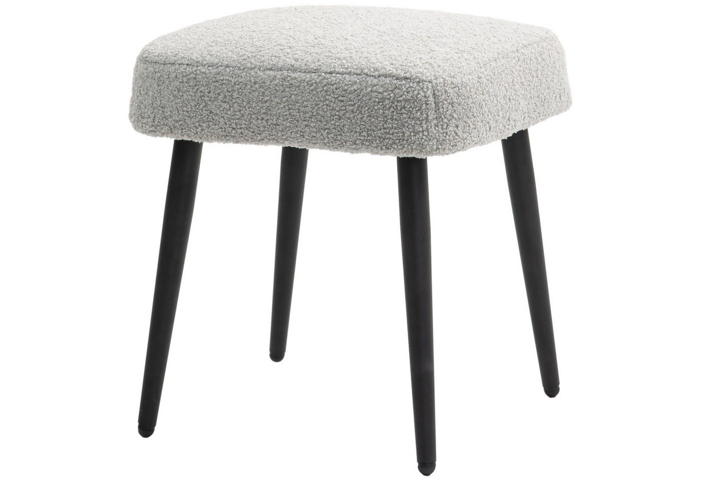MC Star Fußhocker Sitzhocker quadratisch mit Kaschmir-Optik, Fußstütze (mit Stahlbeinen, ideal für Wohnzimmer & Schlafzimmer, hellgrau) von MC Star
