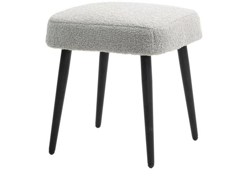 MC Star Fußhocker Sitzhocker quadratisch mit Kaschmir-Optik, Fußstütze (mit Stahlbeinen, ideal für Wohnzimmer & Schlafzimmer, hellgrau) von MC Star