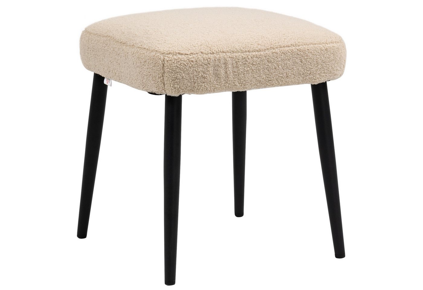 MC Star Fußhocker quadratischer Sitzhocker Schminkhocker Kaschmir-Optik (mit Stahlbeinen für Wohnzimmer Schlafzimmer Beige 42x42x47cm) von MC Star
