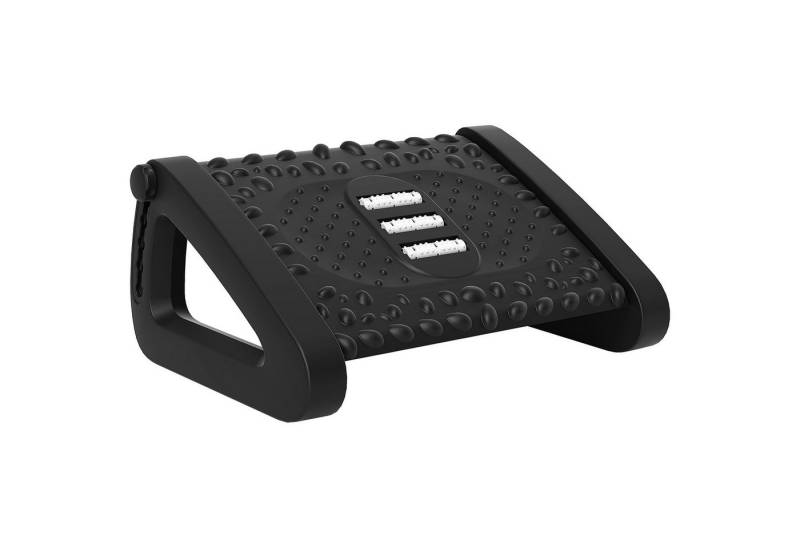MC Star Fußstütze Schreibtisch 6 Stufig Höhenverstellbar Fußablage mit Massageoberfläche, Ergonomische Fußstütze für Homeoffice, Büro, Schwarz von MC Star