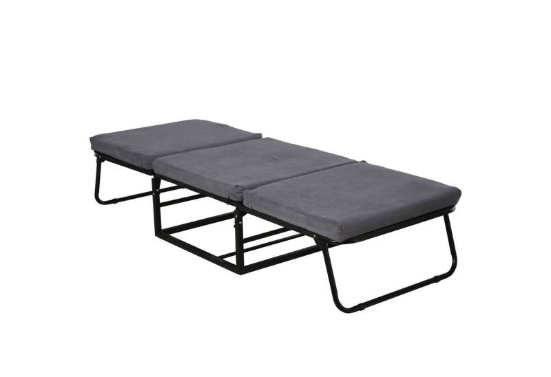 MC Star Gästebett klappbar 2in1 Hocker verstellbar Polyester Stahl Schaumstoff (Grau 192x68x37cm) von MC Star