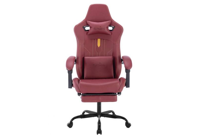 MC Star Gaming-Stuhl Computerstuhl Ergonomischer Gaming Chair mit Fußstütze (Fußstütze Bürostuhl Ergonomischer Computerstuhl mit Lendenwirbelstütze) von MC Star