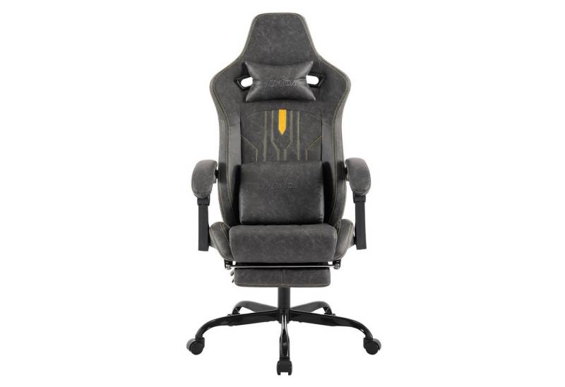MC Star Gaming-Stuhl Computerstuhl Ergonomischer Gaming Chair mit Fußstütze (Fußstütze Bürostuhl Ergonomischer Computerstuhl mit Lendenwirbelstütze) von MC Star