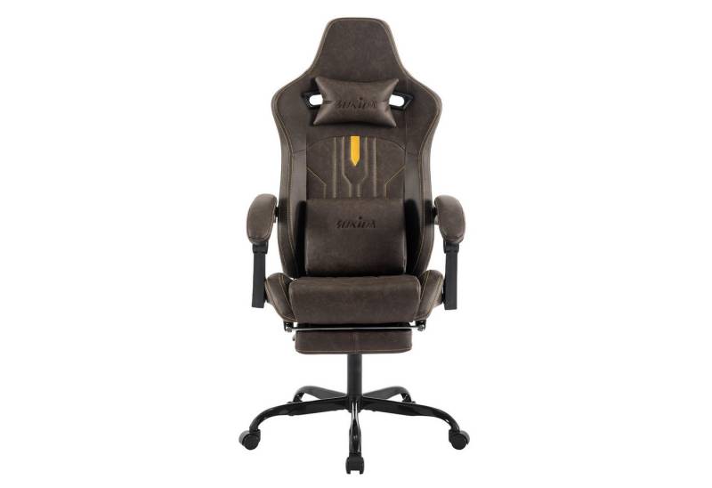 MC Star Gaming-Stuhl Computerstuhl Ergonomischer Gaming Chair mit Fußstütze (Fußstütze Bürostuhl Ergonomischer Computerstuhl mit Lendenwirbelstütze) von MC Star