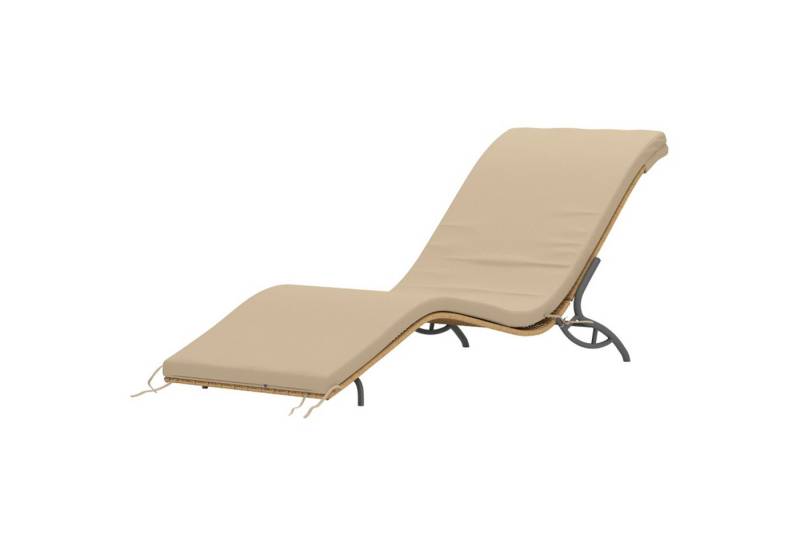 MC Star Gartenliege Sonnenliege Polyrattan Wasserabweisend Gartenliege mit Kissen, wetterfest Liege 120 kg belastbar UV-bständig Relaxliege Liegestuhl Gartenmöbel für Garten Balkon Outdoor 166 x 63 x 76 cm Beige von MC Star