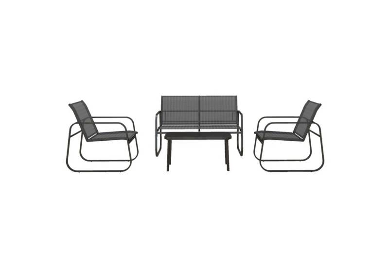MC Star Gartenlounge-Set 4-tlg. Gartengarnitur mit 1 Zweisitzer 2 Stühlen 1 Couchtisch, (Balkonmöbel-Set aus Mesh Schwarz für Terrasse & Garten) von MC Star
