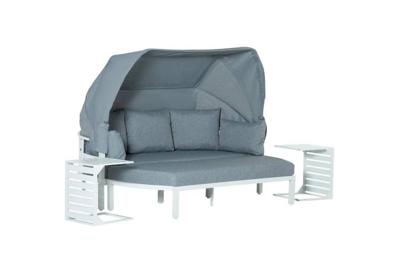 MC Star Gartenlounge-Set Gartenlounge-Set, (Kissen aus PP-Kunststoff und Polyester, 190/133B x 81T x 73/62H cm, Weiß und Grau) von MC Star