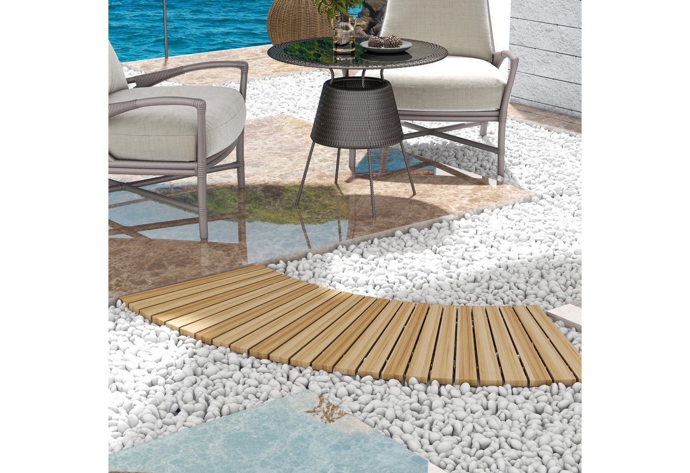 MC Star Gartenpflege-Set 120 cm Gartenweg Rollweg Gartentritt dekorative Holztritt, aus Tannenholz für Garten Balkon Natur MC Star Gartenpflege-Set 120 cm Gartenweg Rollweg Gartentritt dekorative Holztritt, aus Tannenholz für Garten Balkon Natur von MC Star