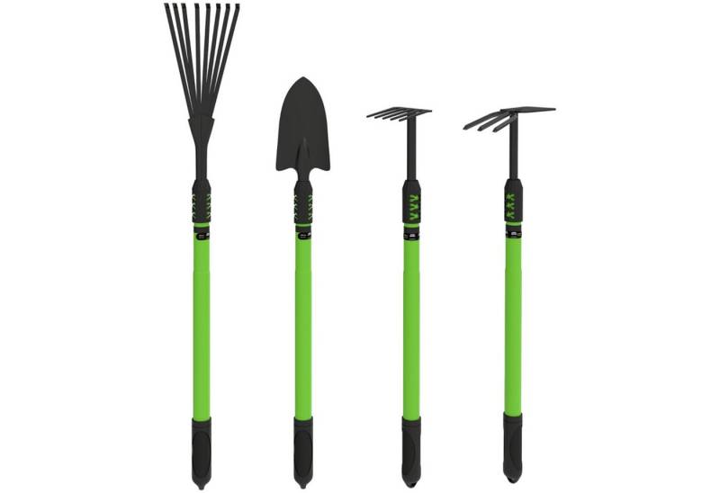 MC Star Gartenpflege-Set Gartenwerkzeug-Set 4 Stück Gartengeräte-Set mit Schaufel Gartenhacke, Gartenrechen Laubrechen, ideale Geschenk von MC Star