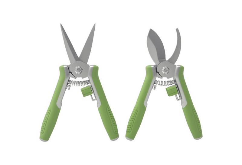 MC Star Gartenschere Gartenwerkzeug Set 2 Stück Garten Werkzeug aus Edelstahl Gartengeräte, (mit Gartenschere Astschere Gartenarbeit Set Gartengeschenke für Frauen und Männer Grün+Silber) von MC Star