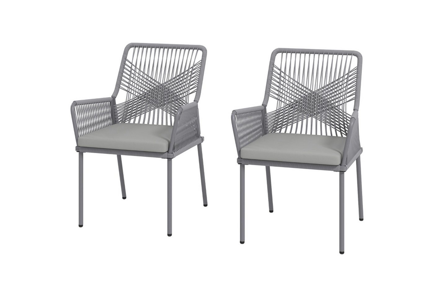 MC Star Gartenstuhl 2er Set Rattan Gartenmöbel mit Armlehne Rückenlehne abnehmbar (Sitzkissen wetterfest Outdoor Essstühle Gartenstühle Balkonstuhl Rattanstuhl für Garten Balkon Terrasse Dunkelgrau) MC Star Gartenstuhl 2er Set Rattan Gartenmöbel mit Armlehne Rückenlehne abnehmbar (Sitzkissen wetterfest Outdoor Essstühle Gartenstühle Balkonstuhl Rattanstuhl für Garten Balkon Terrasse Dunkelgrau) von MC Star