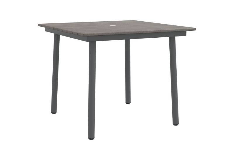MC Star Gartentisch Esstisch 4 Personen Schirmloch Terrassentisch Lattenrost HDPE (Dunkelgrau 90x90x75cm) von MC Star