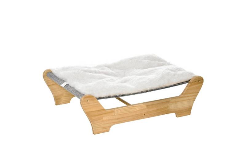 MC Star Hängematte mit Gestell für Katzen 68x43x20cm erhöhtes Katzennest (mit weichem Kissen aus Kiefernholz) von MC Star