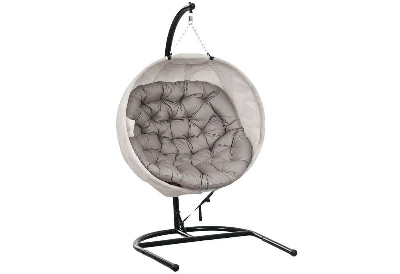 MC Star Hängesessel für den Außenbereich, faltbar Hängeschaukel mit Becherhalter (abnehmbar waschbar Sitz, U-Gestell, Hängematte für 1 Personen, Schaukelsessel für Terrasse, Garten, Sand) von MC Star