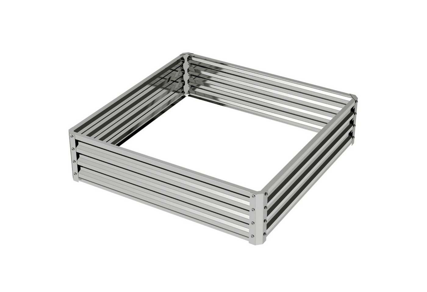 MC Star Hochbeet Blumenkasten, Gemüsebeet, Pflanzkasten, Kräuterbeet für Garten (Terrasse, Balkon, Stahl, Silber, 120 x 120 x 30 cm) von MC Star