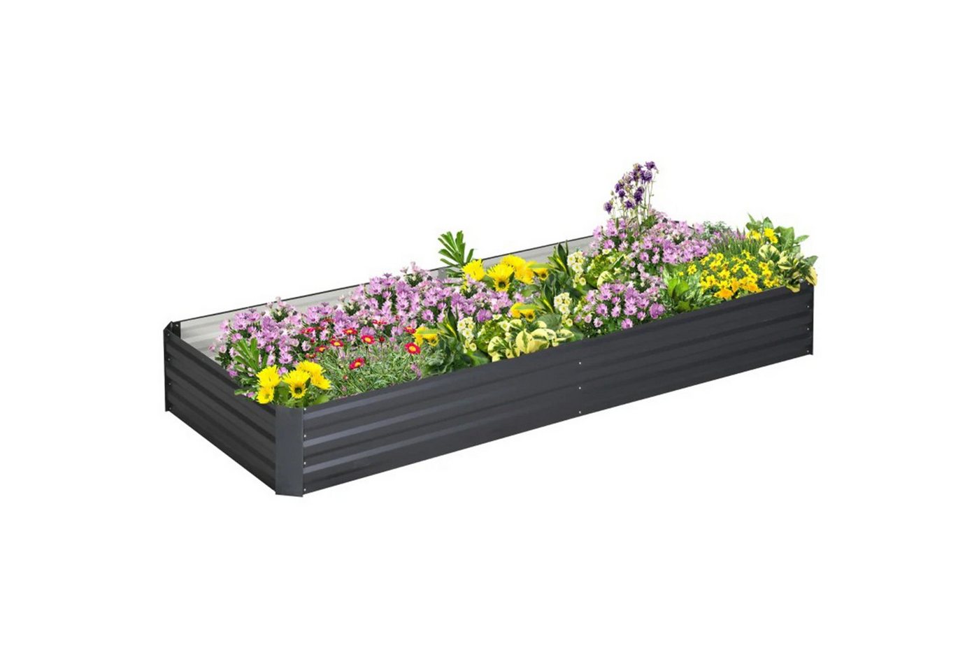 MC Star Hochbeet Outsunny Stahl-Hochbeet, offener Boden, einfacher Aufbau (95L x 90,5B x 29,8H cm, Grau) von MC Star