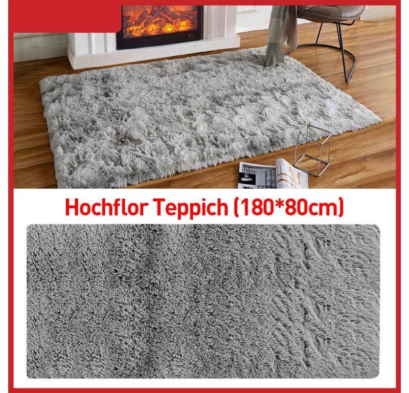 MC Star Hochflor-Teppich Hochflor Teppich Kunstfell Fellteppich Wohnzimmer Shaggy, Flauschig 180X80 CM Gra von MC Star