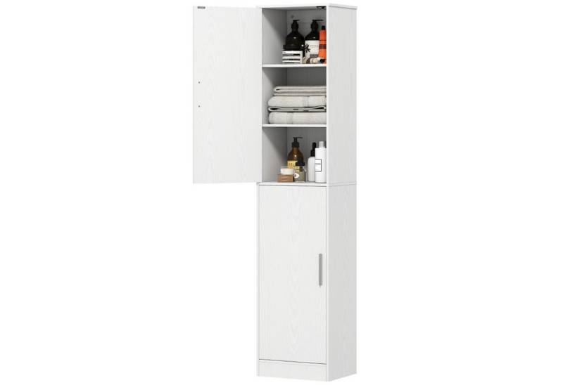 MC Star Hochschrank Badezimmerschrank hoch Badschrank schmal mit 2 Türen (Verstellbare Regale für Badezimmer, Wohnzimmer 40 x 35 x 180 cm Weiß) von MC Star