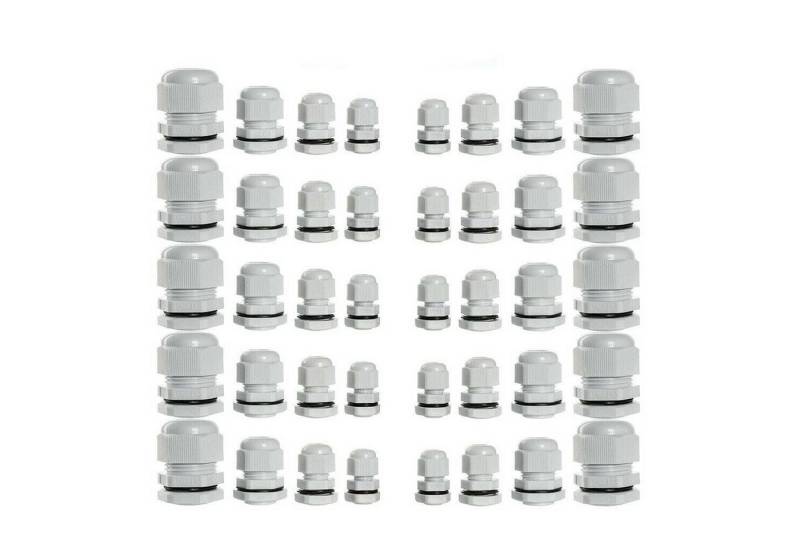 MC Star Kabelverbinder-Sortiment 40TLG Kabelverschraubung Satz Set M12 M16 M20 M25 IP67, Weiss Kabel Wasserdich, 40-tlg. von MC Star