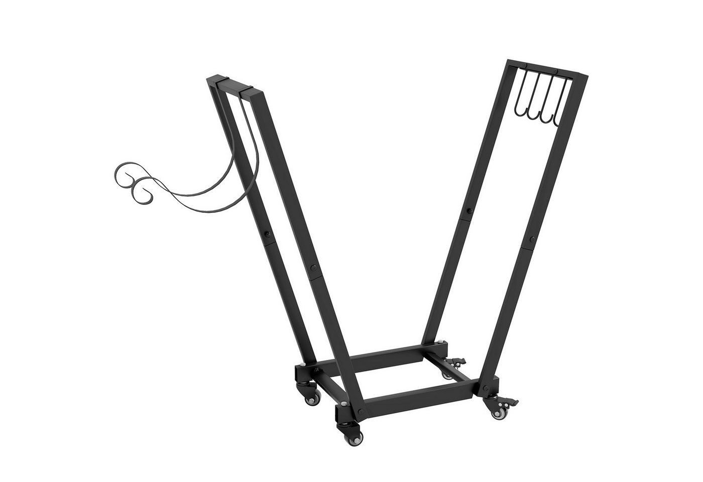 MC Star Kaminholzregal mit Rollen 79 x 30 x 81 cm, Feuerholzregal für Garten & Terrasse, (Metall schwarz, inkl. Anzündholz- & Werkzeughaken) von MC Star