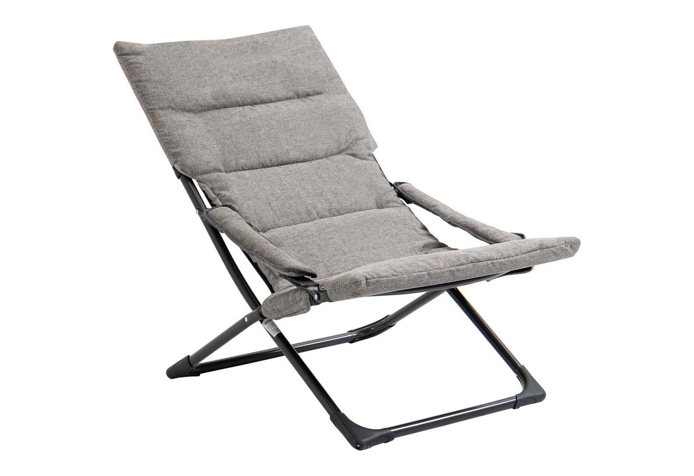 MC Star Klappstuhl mit abnehmbarer Auflage, flexibler Gartenstuhl, Campingstuhl (Liegestuhl, Textilene, Stahl, Grau, 66x94x79 cm für Garten Terrasse Balkon) von MC Star