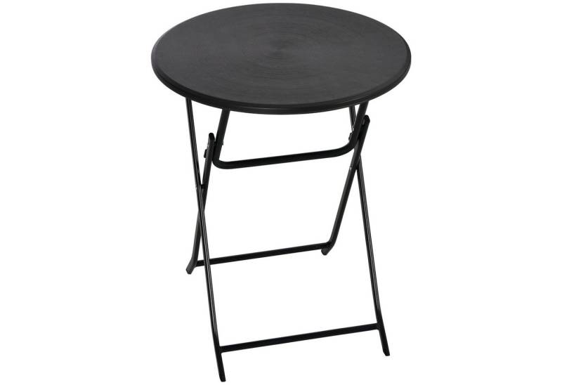 MC Star Klapptisch Ø60 cm Garten-Esstisch mit dekorativer Holzoptik (für Balkon Terrasse dunkelgrau) von MC Star