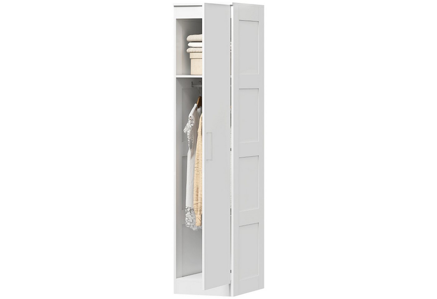 MC Star Kleiderschrank Mehrzweckschrank mit Kleiderstange, Regal (Soft-Close-Tür 40 x 52 x 180 cm Weiß) von MC Star