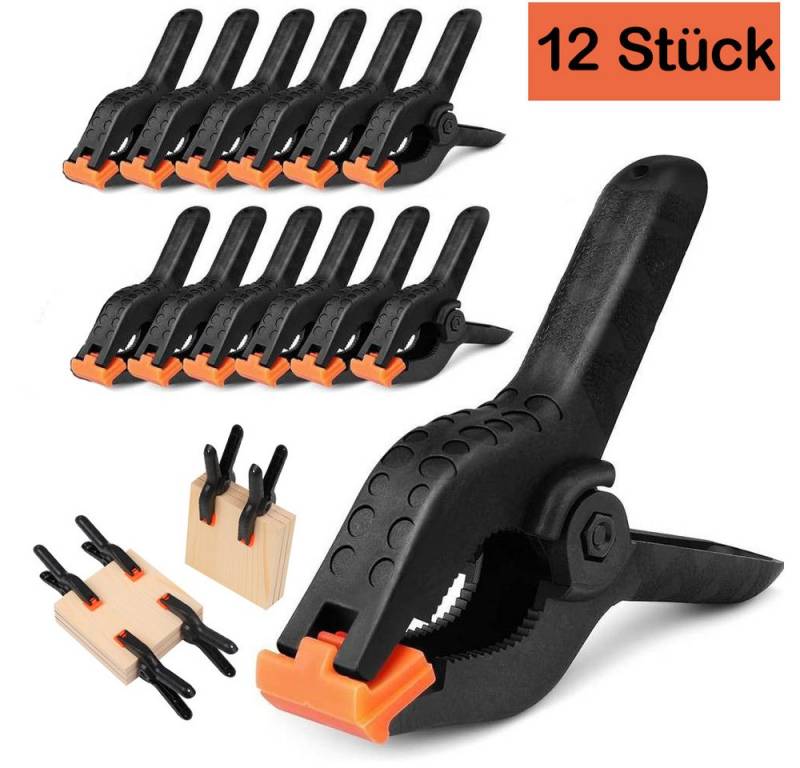 MC Star Klemmzwinge 12PCS Federklemmen,Hochleistungs Nylon Federklemmen, (12 St), Leimzwingen mit beweglichen von MC Star
