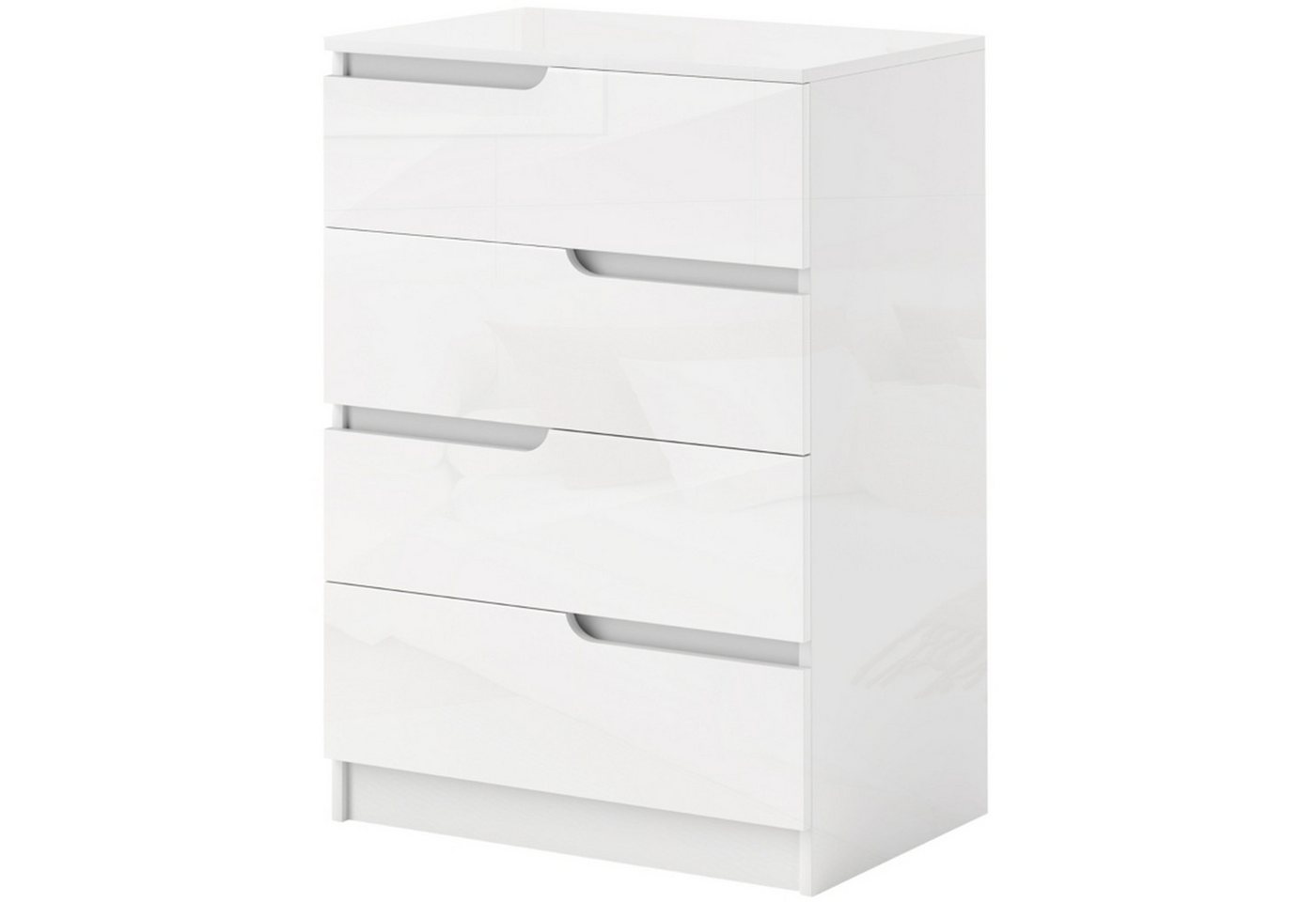 MC Star Kommode Beistellschrank mit 4 Schubladen, Schubladenkommode für Wohnzimmer (Schlafzimmer, Hochglanzweiß 60 x 40 x 85cm) von MC Star