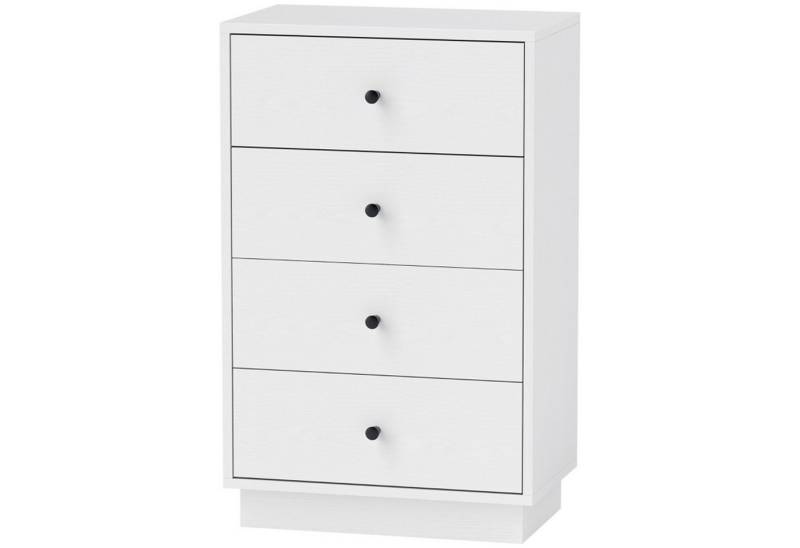 MC Star Kommode mit 4 Schubladen Schrank aus Holzwerkstoff Aufbewahrungsschrank (im Modern Stil Schubladenschrank Kommodenschrank für Wohnzimmer Schlafzimmer Flur 47 x 29 x 75 cm Weiß) von MC Star