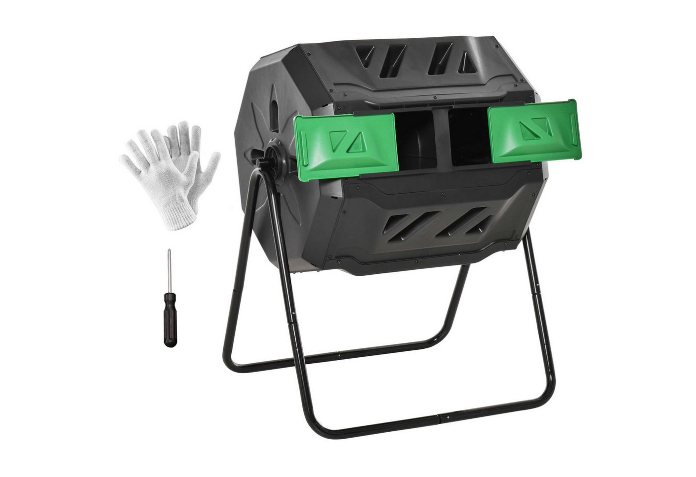 MC Star Komposter 160L Gartenkomposter mit 2 Kammern, drehbar, für Bio-Abfälle, für Bio-Abfälle, Schwarz, effizient & robust MC Star Komposter 160L Gartenkomposter mit 2 Kammern, drehbar, für Bio-Abfälle, für Bio-Abfälle, Schwarz, effizient & robust von MC Star