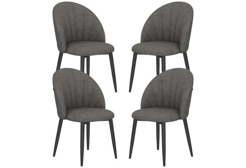 MC Star Küchenstuhl 4er-Set Esszimmerstühle, Küchenstühle in Samtoptik, Stahlbeine (4 St) von MC Star