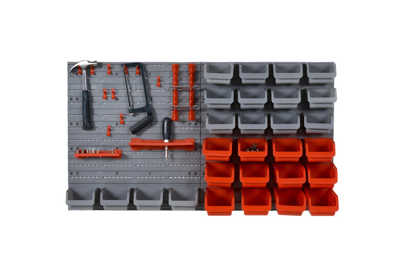 MC Star Lochwand Werkzeuglochwand Werkzeughalter Rot Grau 63,5x22,5x95,5 cm, (für Garage Werkstatt Ordnungssystem) von MC Star