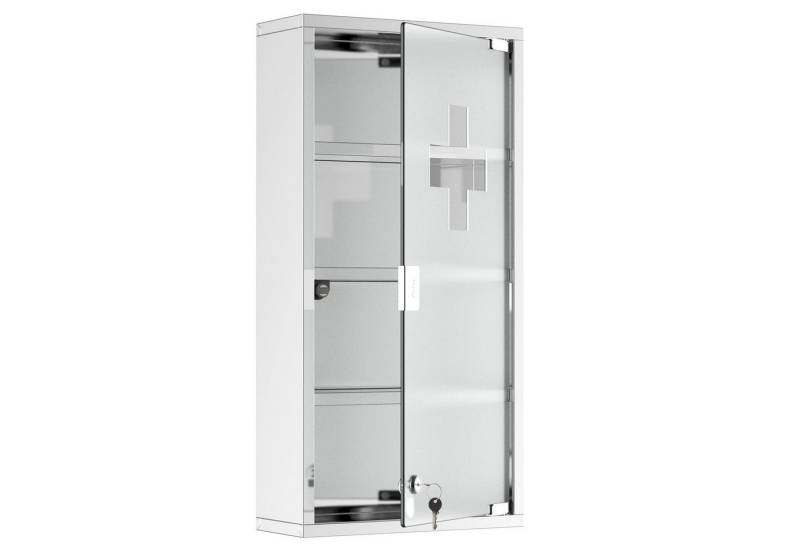 MC Star Medizinschrank Arzneischrank Erste Hilfe Schrank mit Schloss Edelstahl von MC Star