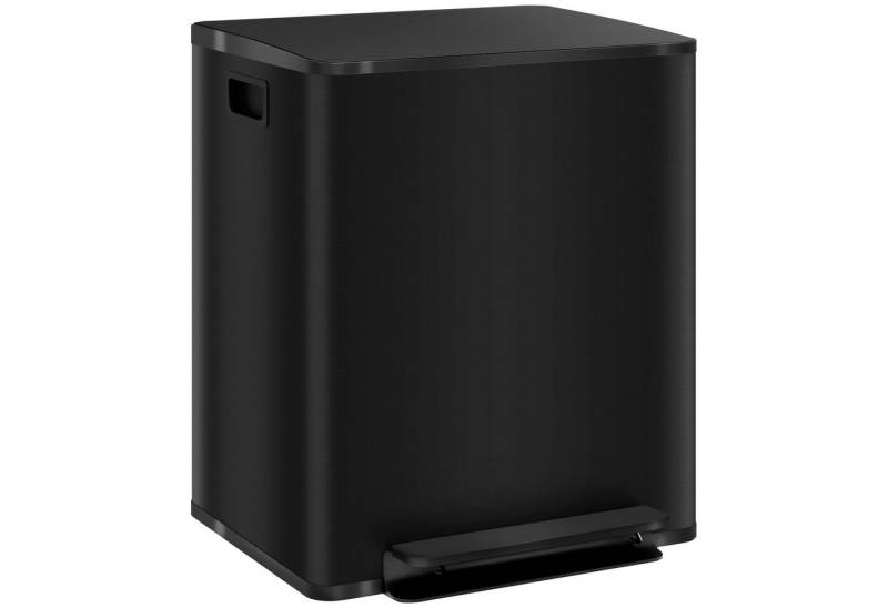 MC Star Mülleimer 2x25L Treteimer Edelstahl mit Deckel & Fußpedal, Kosmetikeimer, mit Inneneimer für Wohnzimmer & Büro, 47,7x37,5x56cm von MC Star
