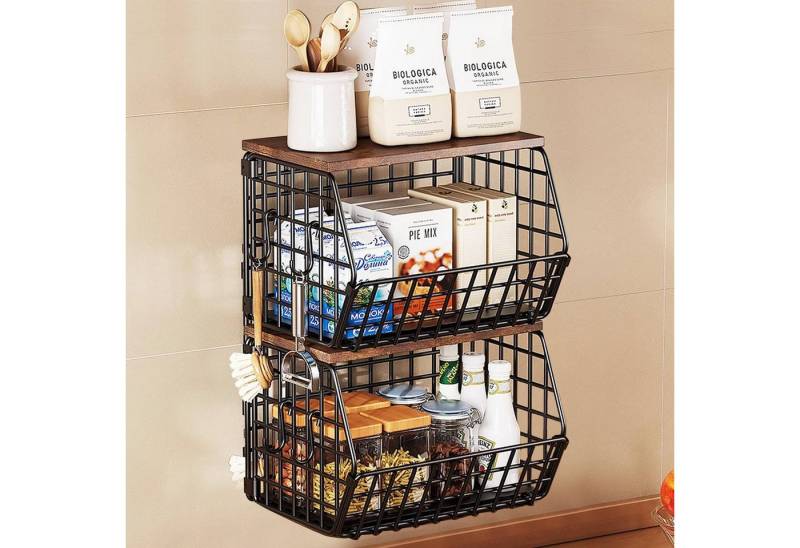 MC Star Obstschale Obstkorb Hängend 2 Etagere Obstkorb, Obstschale Hängekorb Küche von MC Star