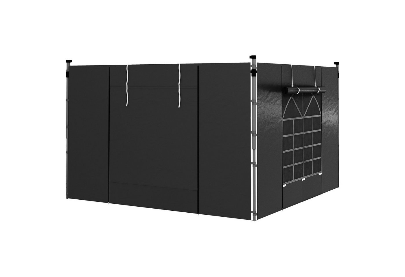 MC Star Pavillon-Ersatzdach 2er-Set 3x3/3x6 m, Seitenwand mit Fenster und Klettverschluss, (wasserdicht Seitenwände aus Oxfordstoff, als Windschutz und Sichtschutz für Partyzelt, Schwarz) von MC Star