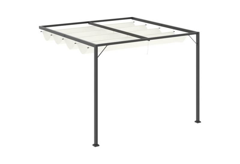 MC Star Pavillon Pergola 3 x 3 m Gartenpavillon BBQ-Pavillon mit Stoffdach, wetterfest Wand Anbau Metall Polyester Cremeweiß von MC Star