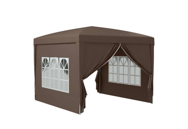 MC Star Pavillon ca.3x3m, wasserabweisend Stabil Winterfest Pop-up Faltpavillon, Faltbar Partyzelt Gartenzelt mit 4 Seitenteilen von MC Star