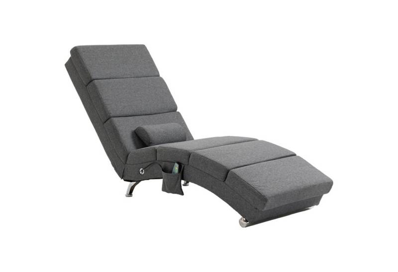 MC Star Relaxliege mit Massagefunktion elektrischer Loungesessel Massagesessel, mit hoher Rückenlehne, Fernbedienung, Klappbar Fernsehsessel mit 5 Modi, Kissen, Dunkelgrau von MC Star